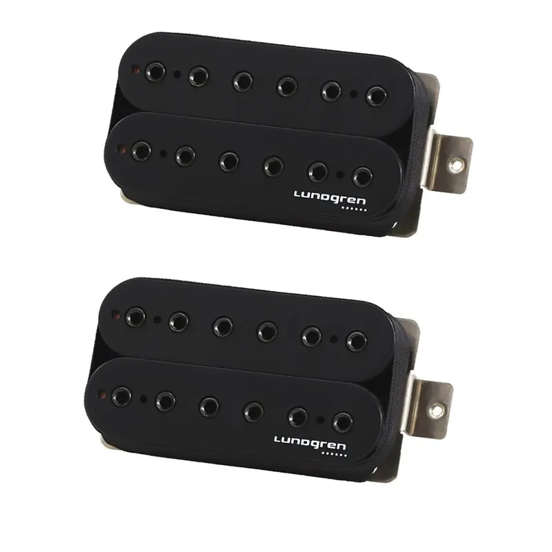 Instant Buy Lundgren Pickups Black Heaven 6 Set Humbucker Guitar Pickups, Big Alnico Bridge, Alnico Neck, Open Coil Black
