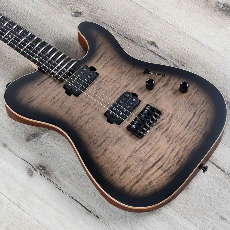 Wholesale ESP USA TE-II Hardtail Guitar, See Thru Black Sunburst, Flame Maple Top, Duncan Pickups