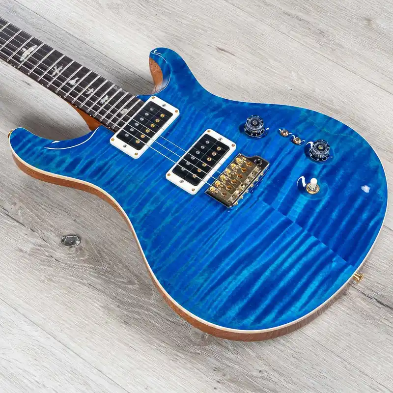 PRS Paul Reed Smith 35th Anniversary Custom 24 Guitar, Aquamarine Blue, Flame Maple, Rosewood, Pattern Regular Affordable