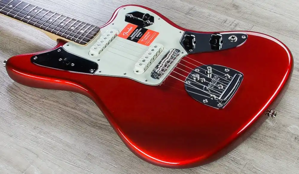 Fender American Pro Jaguar Electric Guitar, Rosewood Fingerboard, Elite Molded Case - Candy Apple Red Exclusive Offer