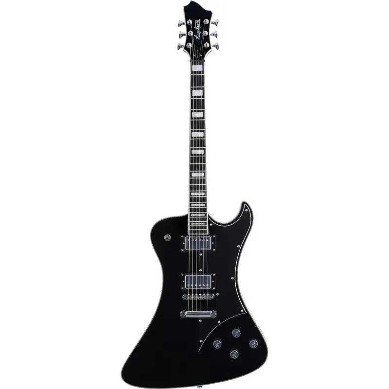 Genuine Hagstrom Fantomen Electric Guitar, All Mahogany Construction, Resinator Fingerboard - Black Gloss