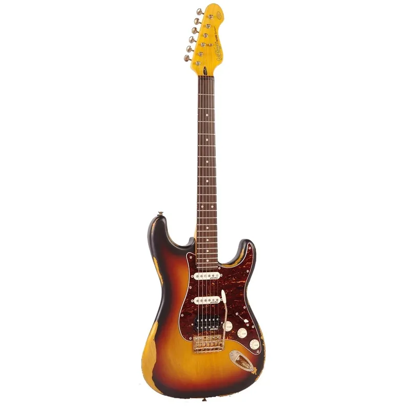 Crafted Vintage V6HMRSB Icon Series Electric Guitar, HSS, Rosewood Fingerboard - Sunburst