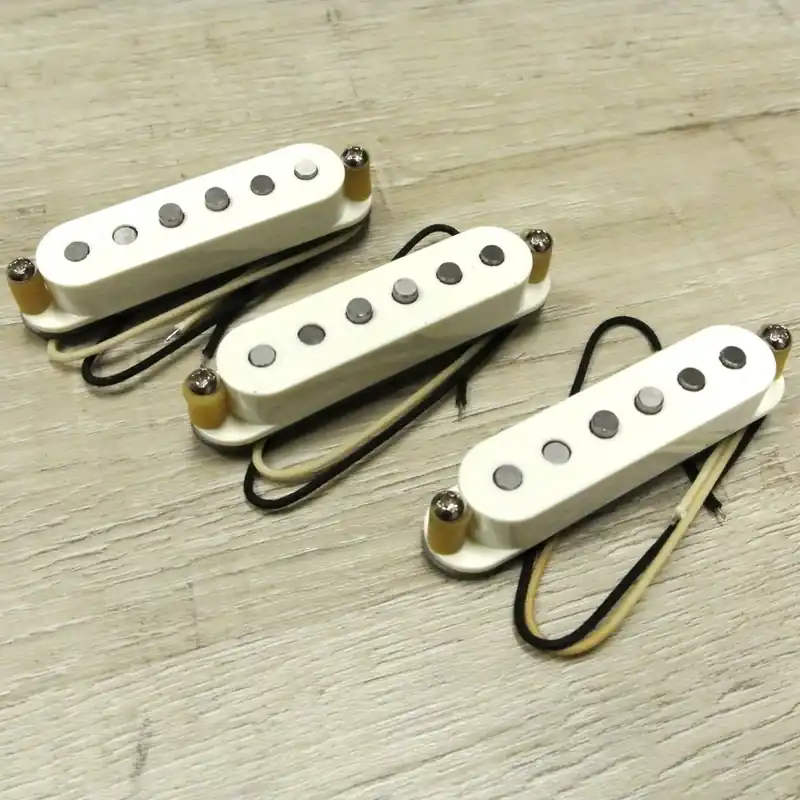 Certified Bare Knuckle The Mother's Milk Single Coil 6-String Pickup Set, Vintage Stagger, RW/RP, Parchment