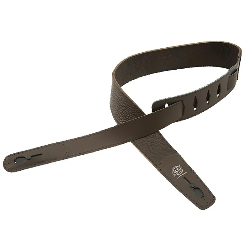 Warranty Included Lock-It Straps 2 3/4Leather Guitar Strap - Brown