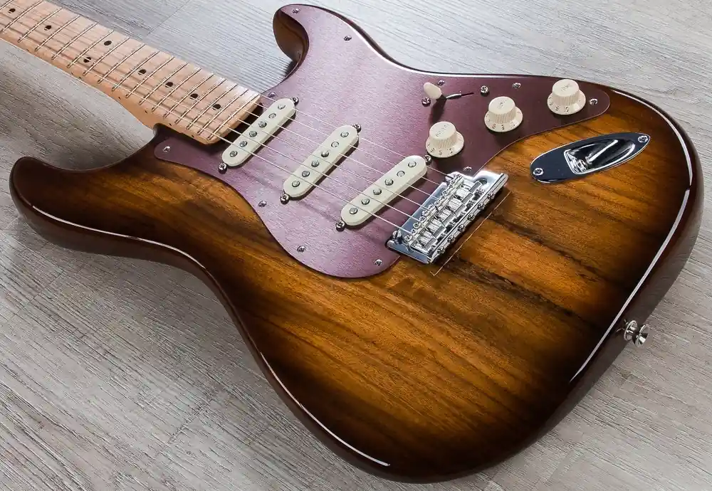 Fender Limited Edition Shedua Top Stratocaster Electric Guitar and Hard Case - Shaded Edge Burst Special Offer