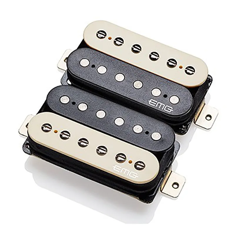 EMG Super 77 Retro Active Humbucker Pickup Set, Standard Spacing, Short Shaft - Zebra Trending