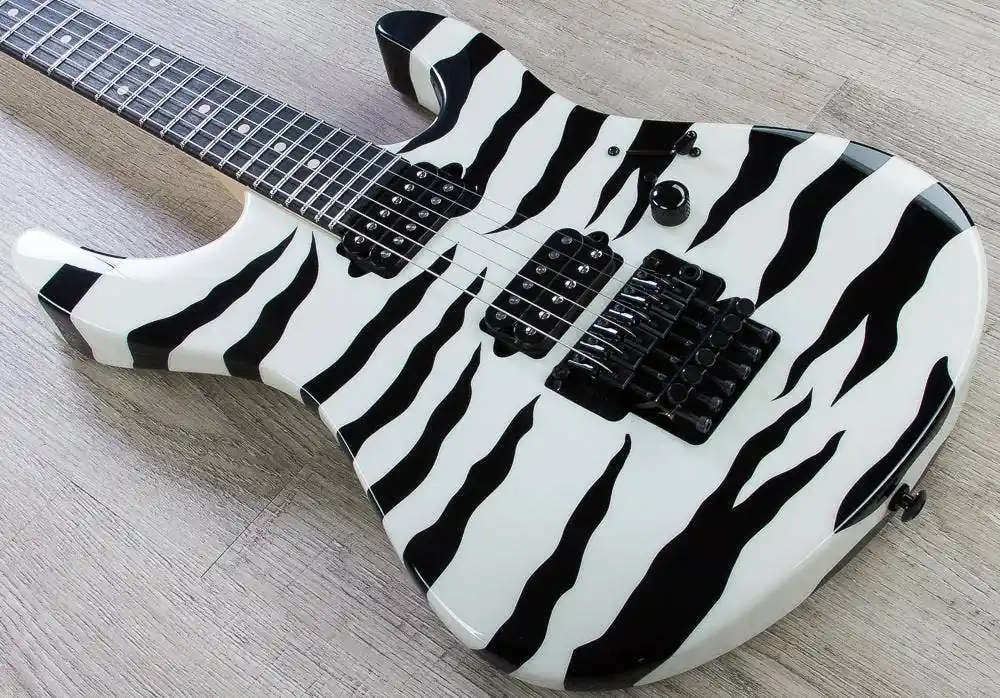 Suhr 80's Shred MKII Electric Guitar, Ebony Fingerboard, Case - Tiger Stripe Budget