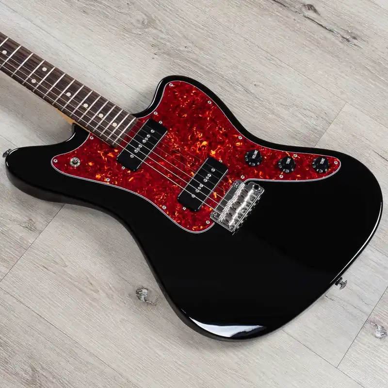 Top Pick Suhr Classic JM Guitar, Rosewood Fretboard, S90 P90 Pickups, 510 Tremolo, Black
