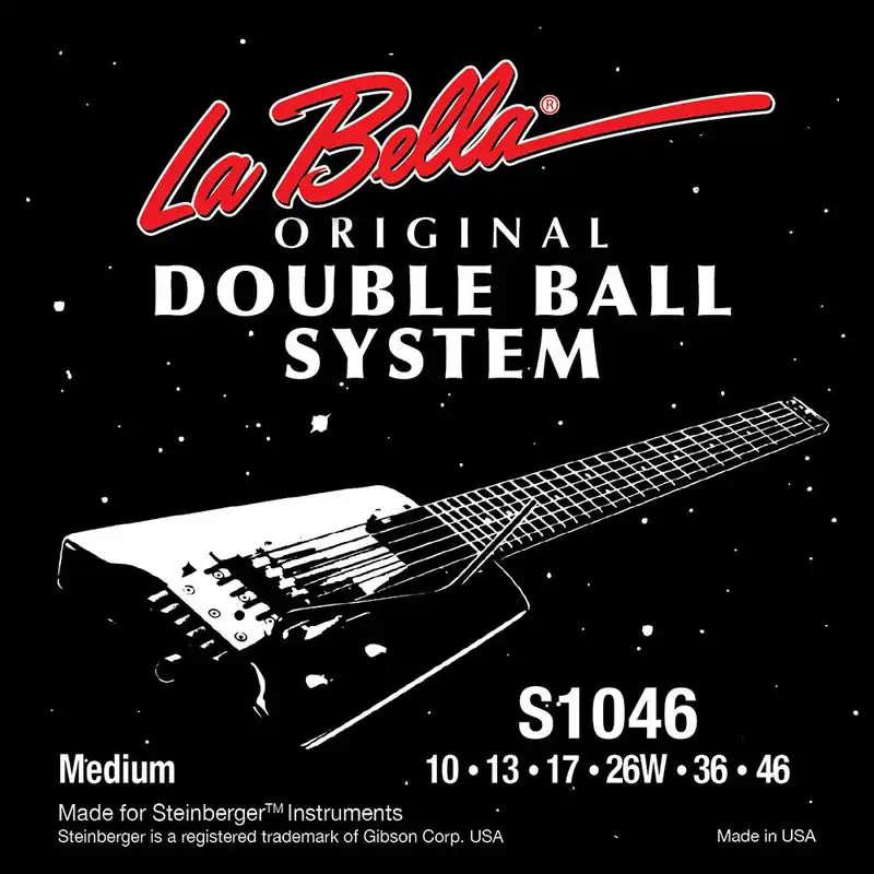La Bella S1046 Double Ball Electric Guitar Strings, Stainless Steel Round Wound, Medium (10-46) Reduced Price
