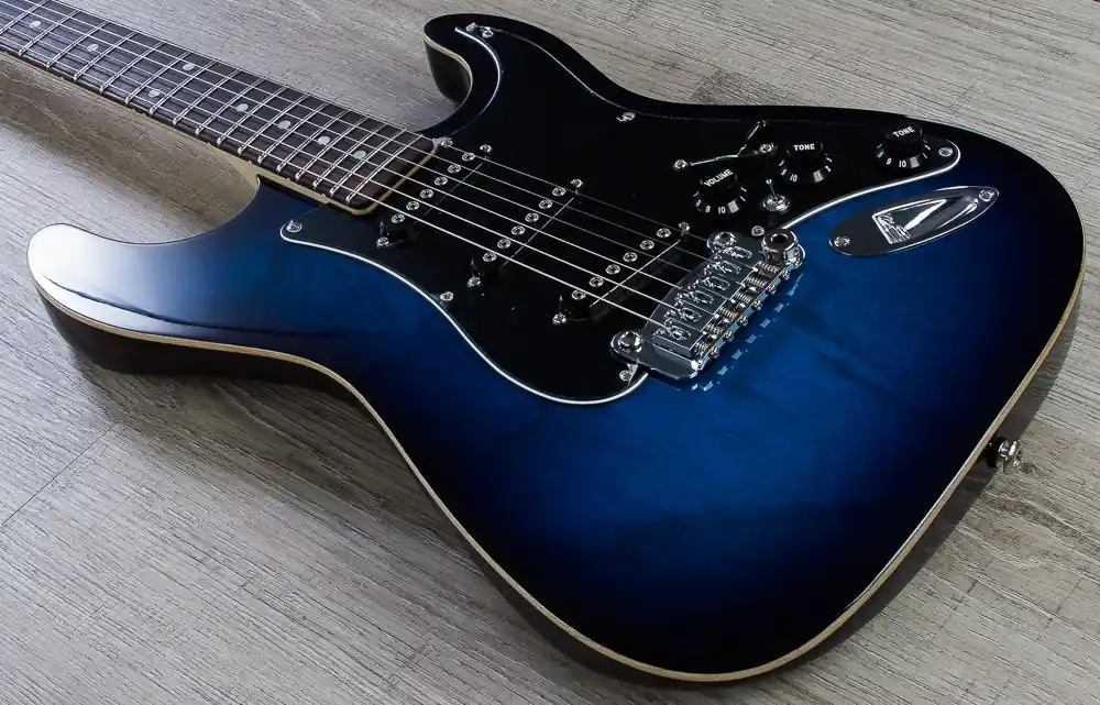 G&L USA S-500 Electric Guitar, Rosewood Fingerboard, Hard Case - Blueburst Premium