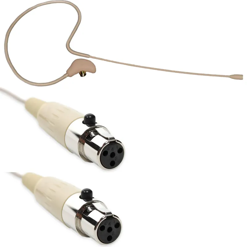 Must Have OSP HS-09 Tan Headset Microphone with Replacement Cables for MiPro Earset Mics (TA4F)