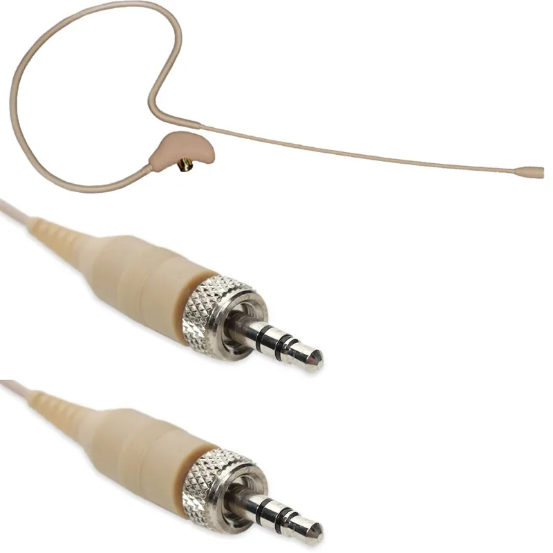 Trusted Brand OSP HS-09 Tan Headset Microphone with Replacement Cables for Sennheiser Earset Mics (3.5 mm plug)