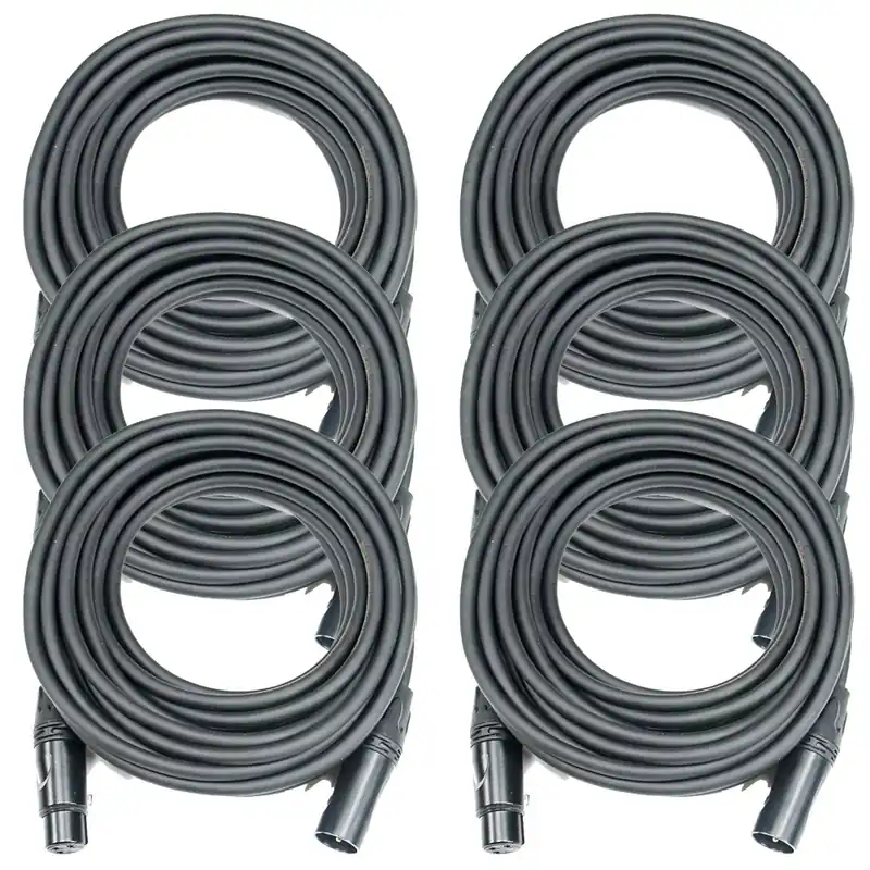 (6-Pack) OSP SuperFlex Gold SFM-25 Premium Microphone Cables, 25 ft Viral
