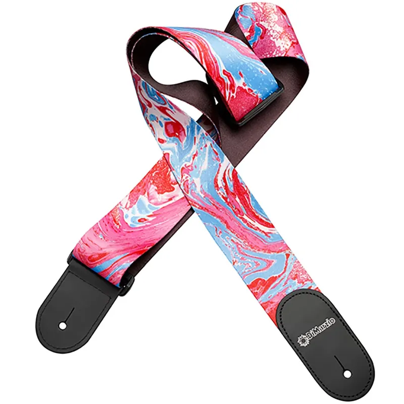 Hot Picks DiMarzio DD3144 Steve Vai Graphic Web Guitar Strap with Leather Ends - Blue Cherry Universe