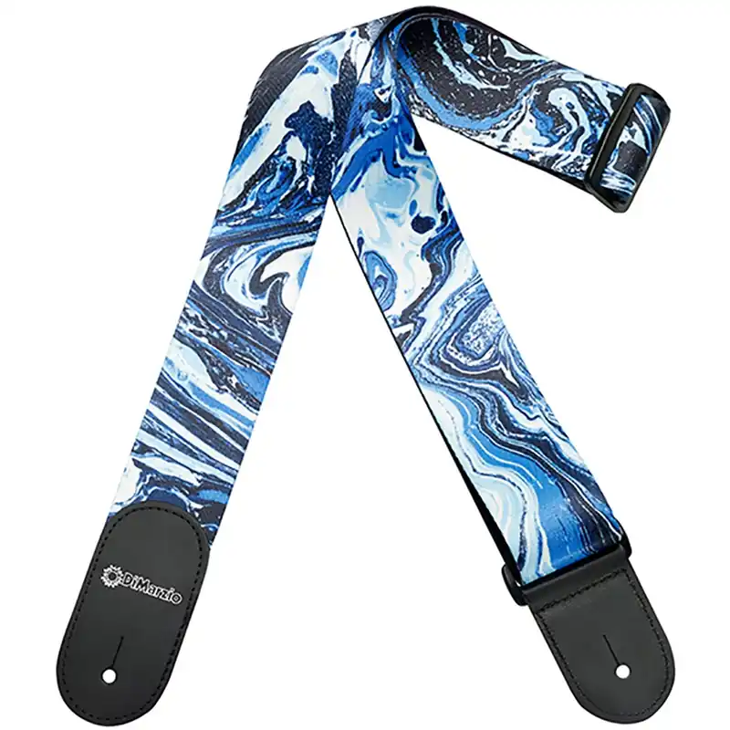 DiMarzio DD3140 Steve Vai Graphic Web Guitar Strap with Leather Ends - Blue Universe Best Price