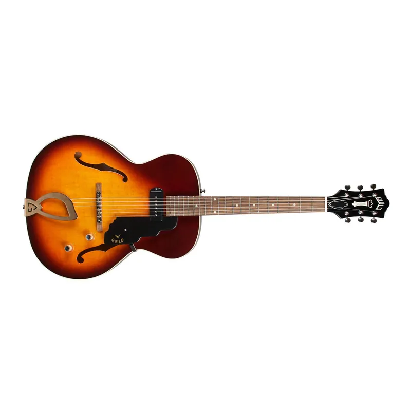 Last Chance Guild T-50 Slim Hollowbody Guitar, Rosewood Fretboard, Vintage Sunburst