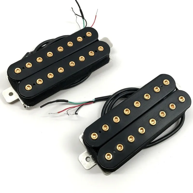 Bare Knuckle Juggernaut 8-String Calibrated Open Humbucker Set, 53mm, Short Leg, Black Coils, Gold Bolts Weekend Sale