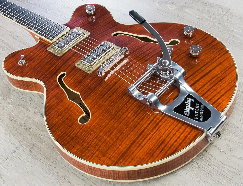 Gretsch G6609TFM Players Edition Broadkaster Center Block Semi-Hollow Electric Guitar with Bigsby Tailpiece - Bourbon Special Discount