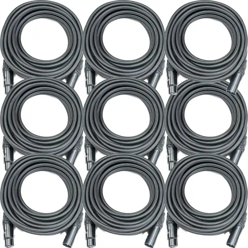 (9-Pack) OSP SuperFlex Gold SFM-30 Premium Microphone Cables, 30 ft Original