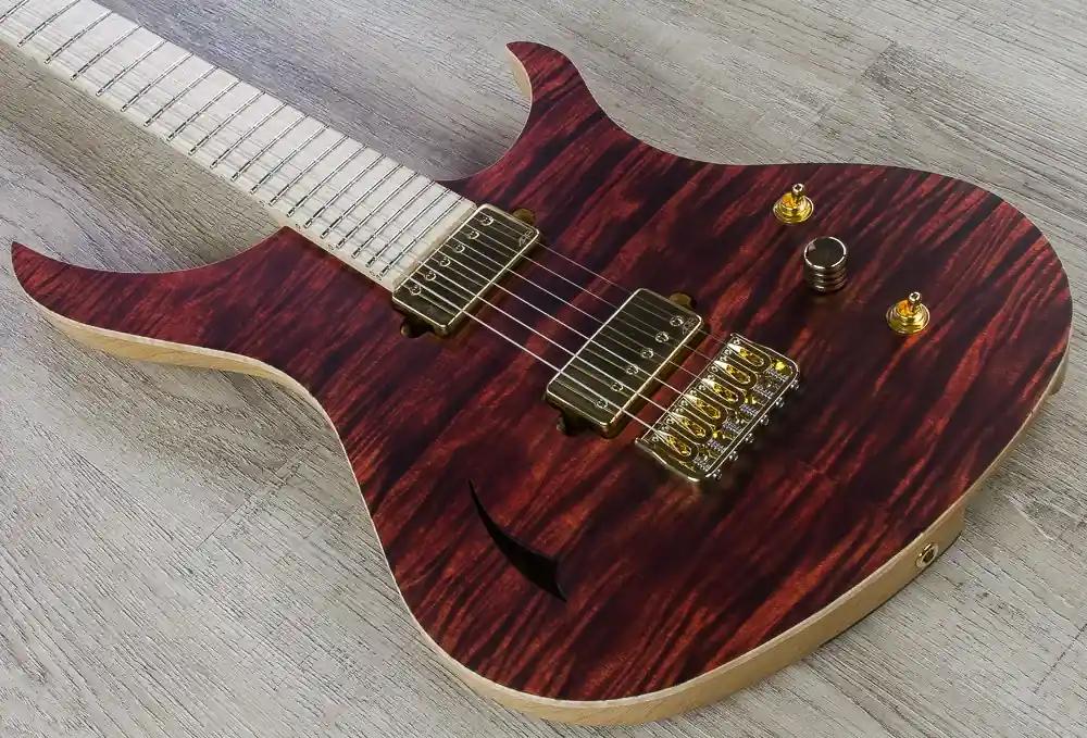 Must Have Skervesen 4AP Soul Electric Guitar, Bird's Eye Maple Fingerboard, Hard Case - Red