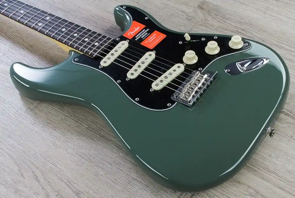 Must Have Fender American Pro Stratocaster Electric Guitar, Rosewood Fingerboard, Hard Case - Antique Olive