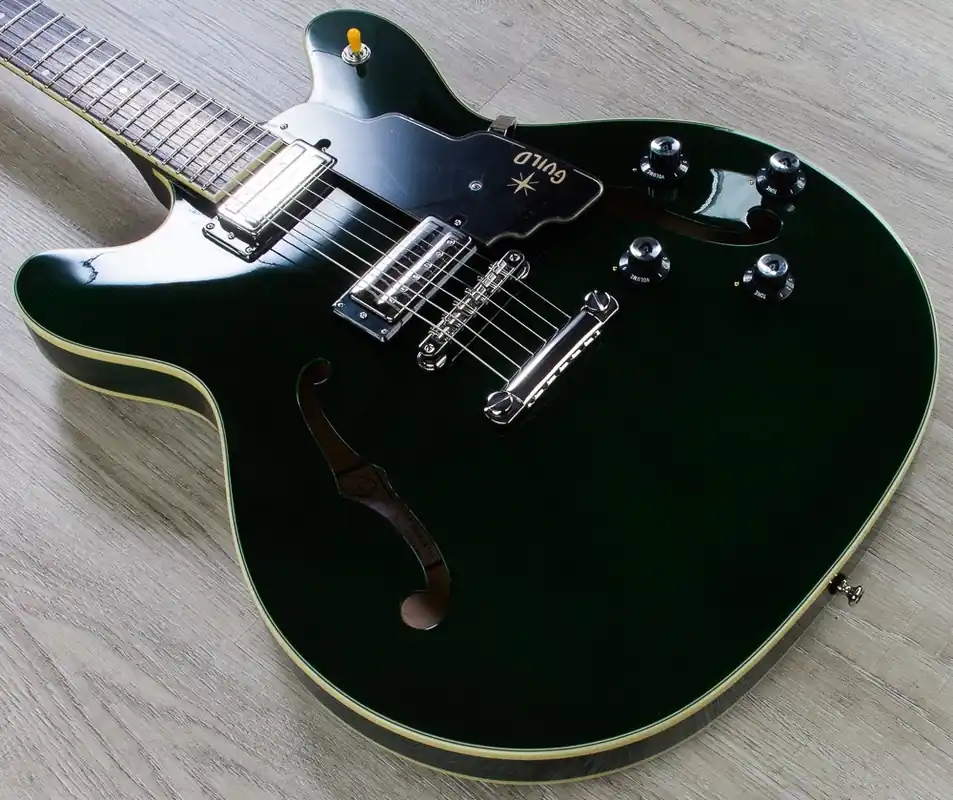 Price Drop Guild Starfire IV ST Semi-Hollow Electric Guitar, Rosewood Fingerboard, Hardshell Case - Emerald Green