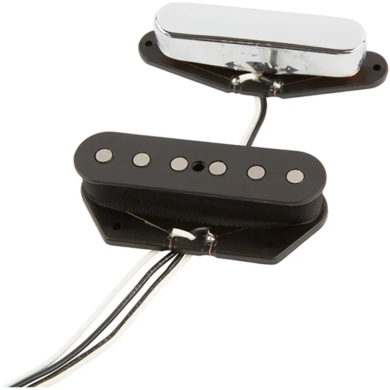 Fender Tex-Mex Telecaster Pickup Set - Black and Chrome Wholesale