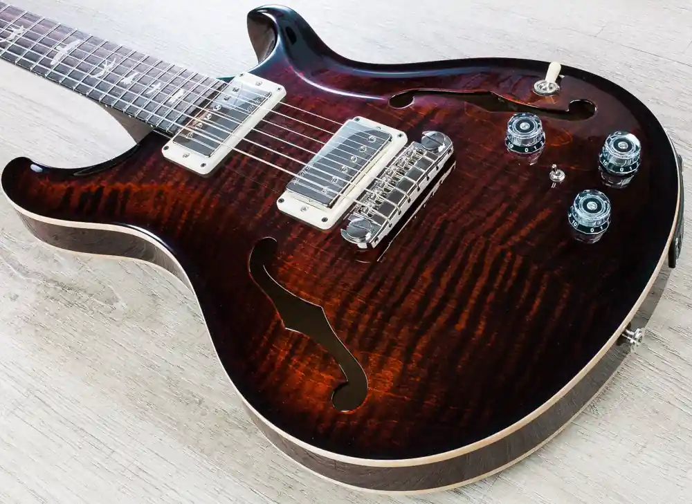 Limited Time PRS Paul Reed Smith Hollowbody II Electric Guitar, Rosewood Fingerboard, Hardshell Case - Fire Red Burst
