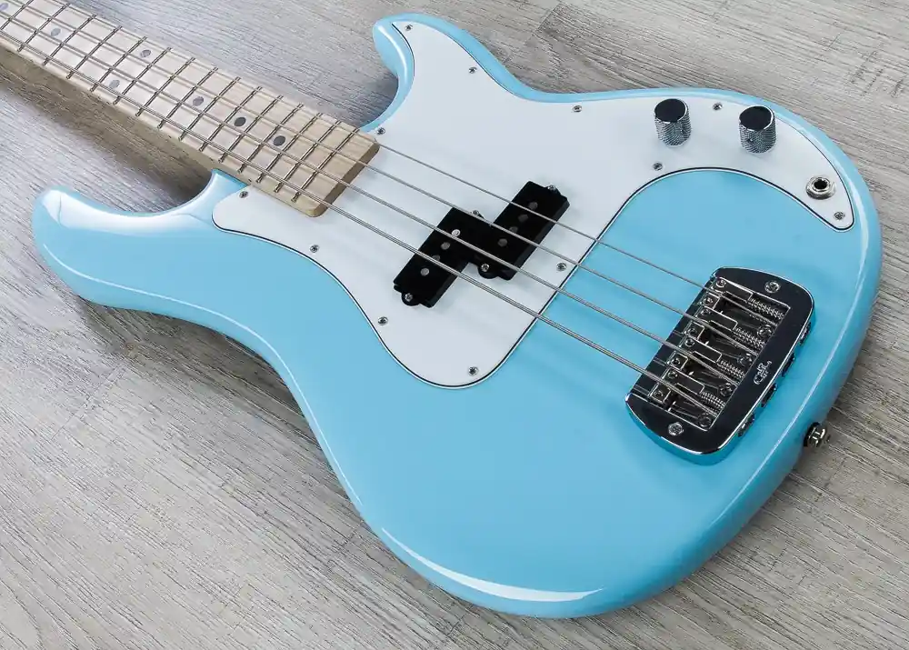 G&L USA LB-100 Electric Bass Maple Neck and Fretboard with 12Radius and Case - Himalayan Blue Finish Authentic