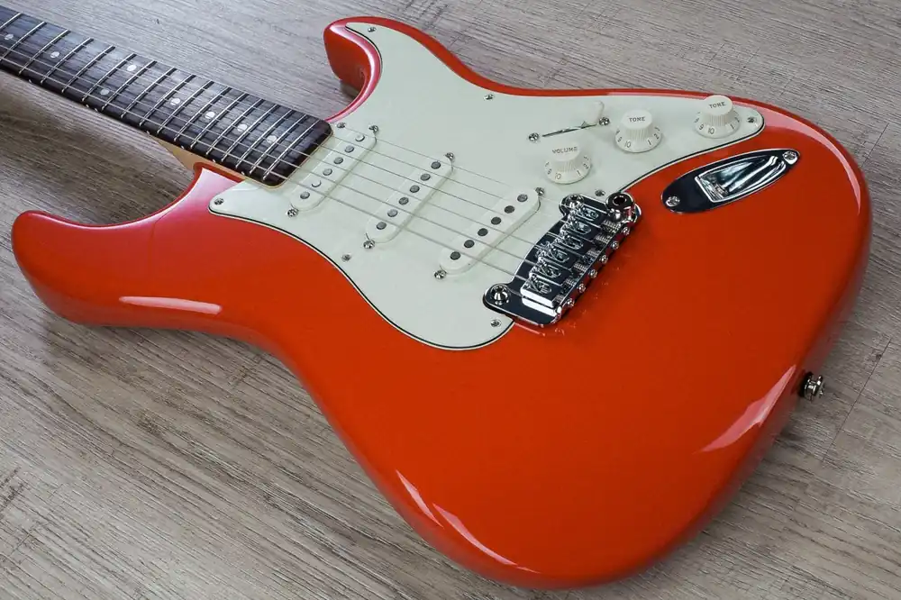 G&L USA Legacy Electric Guitar Maple Neck and Rosewood Fretboard with Mint Single Coils and Case - Fullerton Red Finish Exclusive Offer