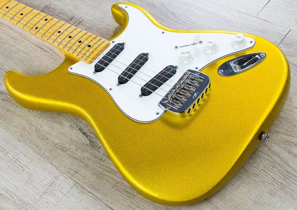 Limited Edition G&L USA Legacy Special Electric Guitar, Maple Fingerboard, Hard Case - Yukon Gold Metallic