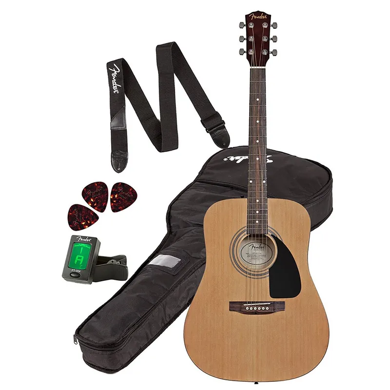 High Quality Fender FA-100 Acoustic Guitar Pack - Natural