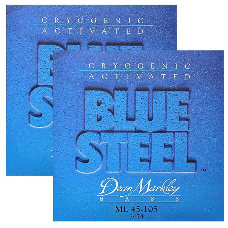 Wholesale 2-Pack Dean Markley 2674 Blue Steel Medium Light Bass Guitar Strings (45-105)