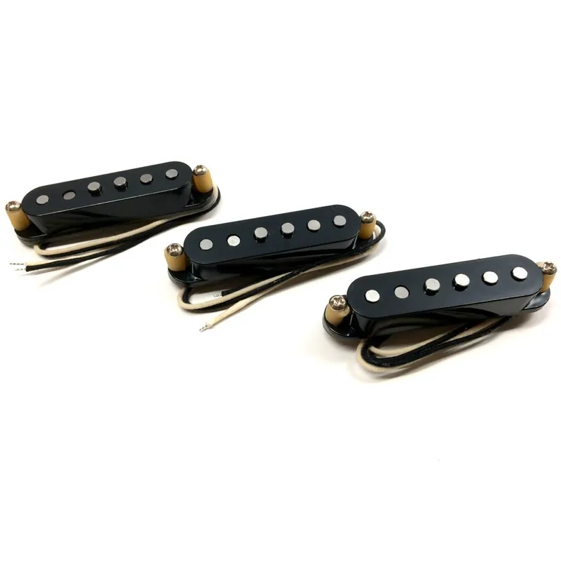 Trending Bare Knuckle Slow Hand Single Coil Strat 6-String Pickup Set, RW/RP, Vintage Staggered, Black