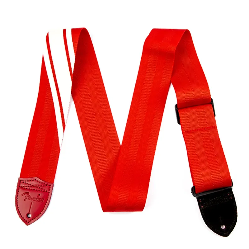 Warranty Included Fender Competition Stripe Guitar Strap - Red/Cream