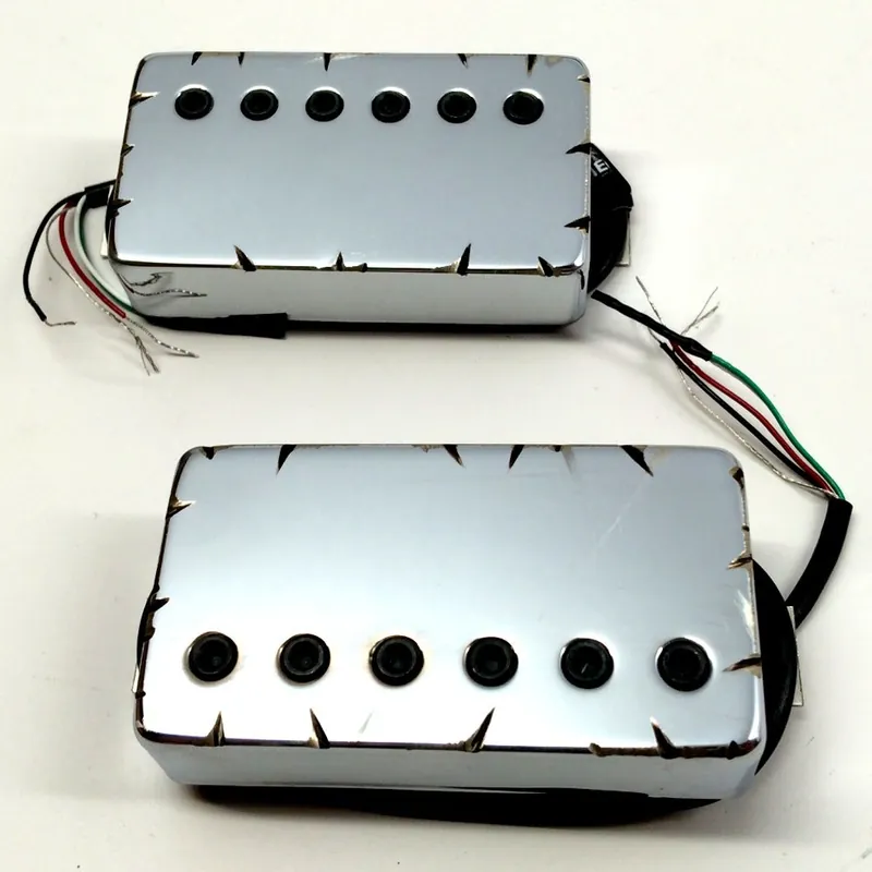 Bare Knuckle Miracle Man 6-String Calibrated Humbucker Set, 53mm, Chrome Battleworn Covers with Black Bolts Bargain