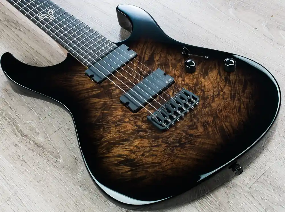 Suhr Modern 7-String Electric Guitar with Deluxe Hardshell Case - Waterfall Burl Maple Top Factory Price