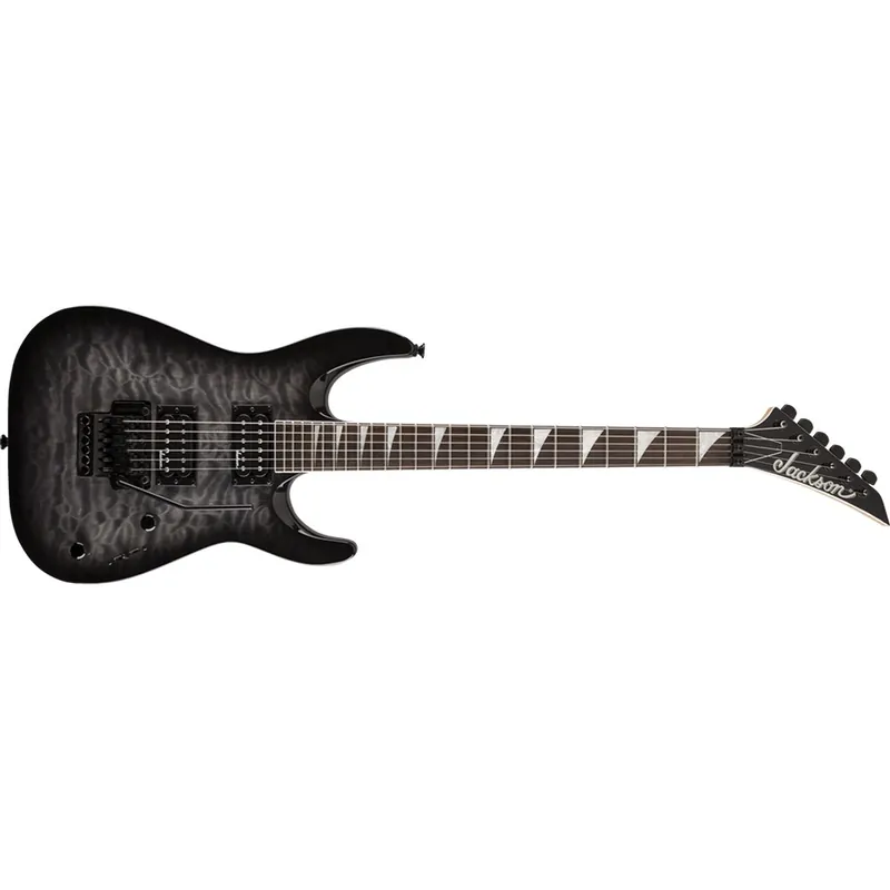 Free Delivery Jackson JS32Q Dinky Archtop Electric Guitar with Rosewood Fretboard & Quilted Maple Top - Transparent Black