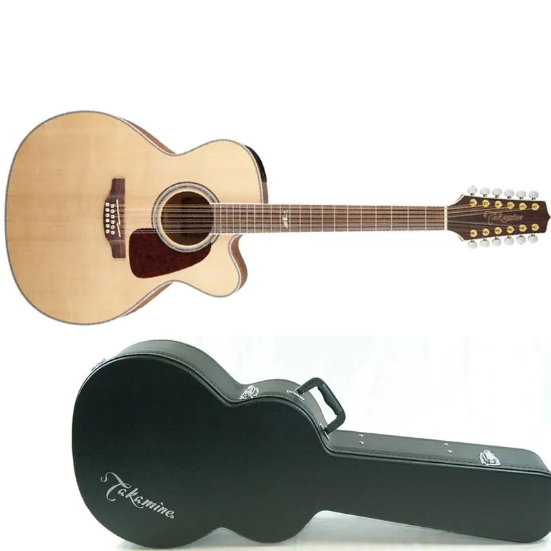 Takamine GJ72CE 12-String Jumbo Cutaway Acoustic-Electric Guitar in Natural Gloss Finish with Hard Case Popular