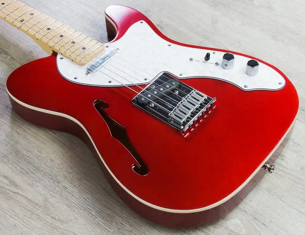 Fender Deluxe Telecaster Thinline Electric Guitar with Hard Case - Candy Apple Red New Arrival