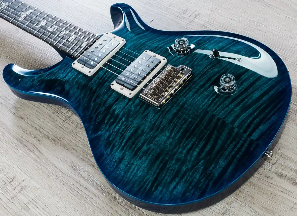 PRS Paul Reed Smith Custom 24 10-Top, Pattern Thin, Ebony Fretboard Electric Guitar with Hard Case - Faded Whale Blue Wrap Burst Certified
