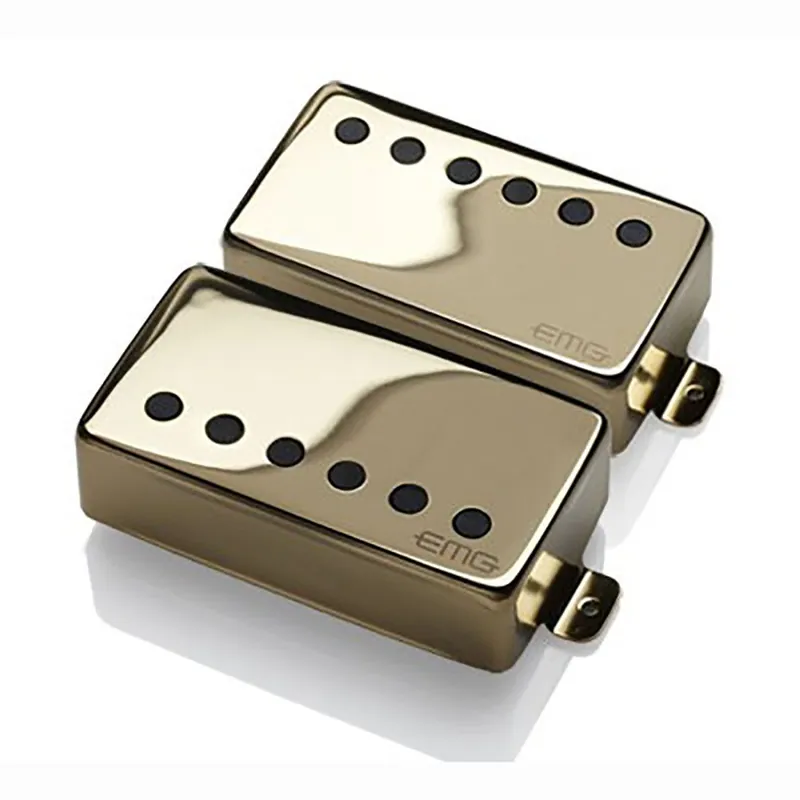 EMG 57/66 Bridge Neck Humbucker Guitar Pickup Set with Long Shaft for Gibson Les Paul - Gold Free Delivery
