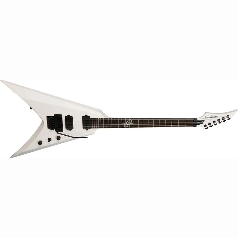 Exclusive Washburn PX-SOLARV160FRWHMK Parallaxe Series Ola Englund Signature V-Style Floyd Rose Electric Guitar - White Matte