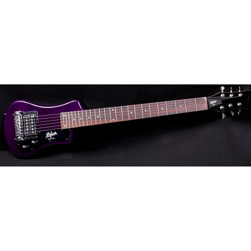 Hofner Shorty Electric Travel Guitar with Gig Bag - Purple Holiday Sale