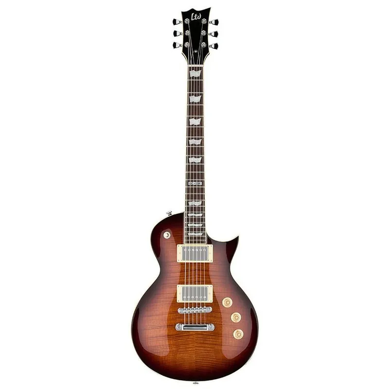 Low Price ESP LTD EC-256 Flame Maple Electric Guitar - Dark Brown Sunburst