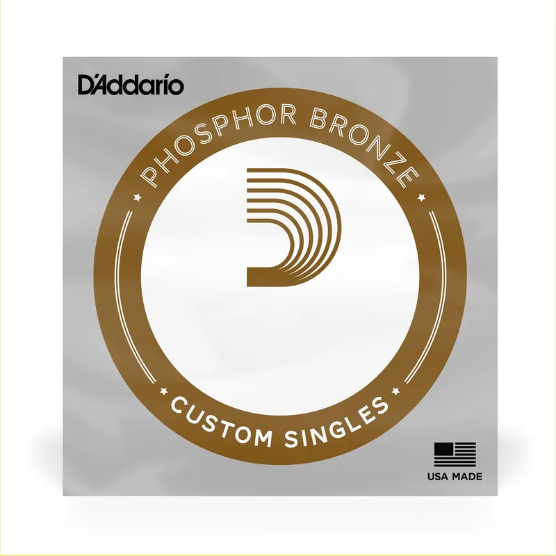 D'Addario PB056 Phosphor Bronze Wound Acoustic Guitar Single String (.056) Trusted Brand