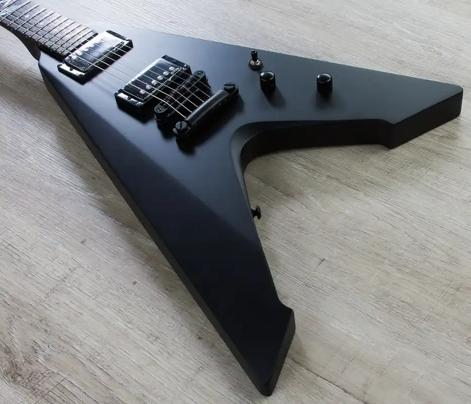 High Quality ESP LTD Vulture James Hetfield Signature Electric Guitar with EMG Pickups & Hard Case - Black Satin