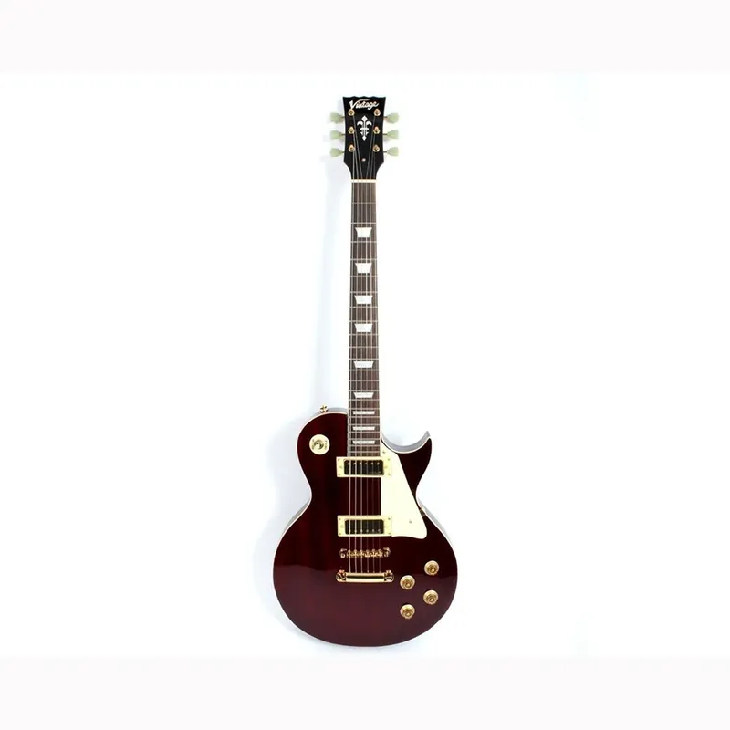 Vintage V100WR Reissued Series, Gold Hardware, Electric Guitar - Wine Red Instant Buy