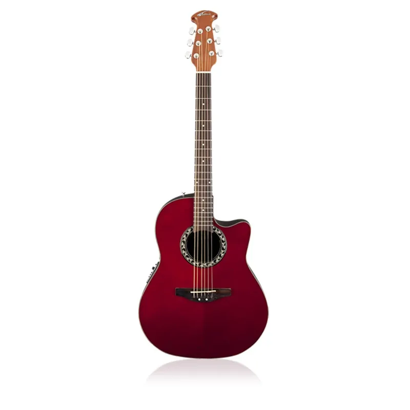 Ovation AB24-RR Applause Balladeer Cutaway Dreadnought Acoustic-Electric Guitar - Ruby Red Free Delivery