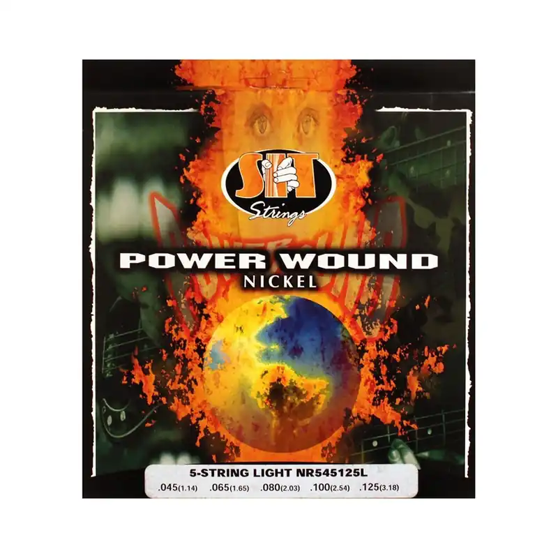 Free Returns SIT Strings NR545125L Power Wound Nickel Light 5-String Electric Bass Strings (45-125)
